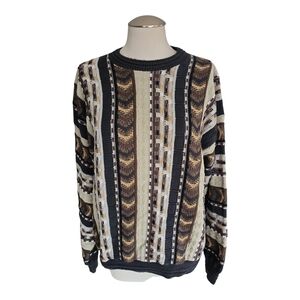 Vintage Protege Collection Coogi Style Sweater Men's XL Brown 90’s Cosby Biggie